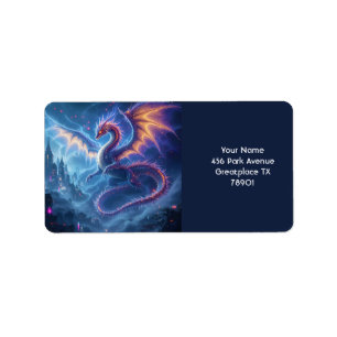 Fantasy Schattige Blue Dragon City Etiket
