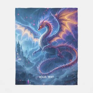 Fantasy Schattige Blue Dragon City Fleece Deken