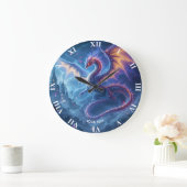 Fantasy Schattige Blue Dragon City Grote Klok (Huis)