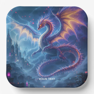 Fantasy Schattige Blue Dragon City Papieren Bordje