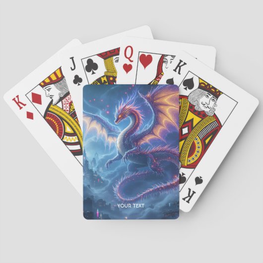 Fantasy Schattige Blue Dragon City Pokerkaarten (Achterkant)