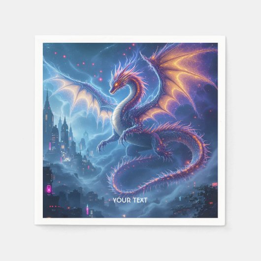Fantasy Schattige Blue Dragon City Servet (Voorkant)
