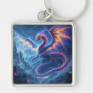 Fantasy Schattige Blue Dragon City Sleutelhanger
