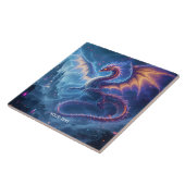 Fantasy Schattige Blue Dragon City Tegeltje (Zijkant)