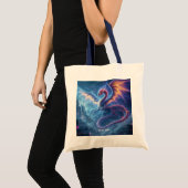 Fantasy Schattige Blue Dragon City Tote Bag (Voorkant (product))