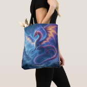 Fantasy Schattige Blue Dragon City Tote Bag (Dichtbij)