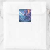 Fantasy Schattige Blue Dragon City Vierkante Sticker (Tas)