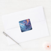 Fantasy Schattige Blue Dragon City Vierkante Sticker (Envelop)