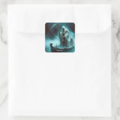 Fantasy Schattige Boat Strange Figure Vierkante Sticker (Tas)