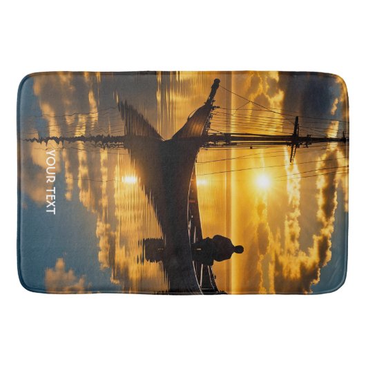 Fantasy Schattige Boat Sunset Zee Badmat (Voorkant)