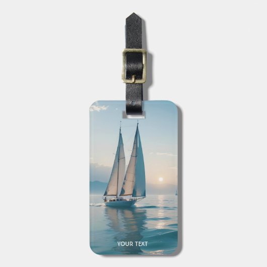 Fantasy Schattige Boat Zee Sun Bagagelabel (Voorkant verticaal)