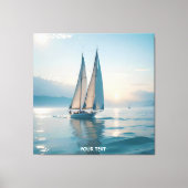 Fantasy Schattige Boat Zee Sun Canvas Afdruk (Voorkant)
