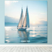 Fantasy Schattige Boat Zee Sun Canvas Afdruk (Insitu (Houten vloer))