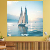 Fantasy Schattige Boat Zee Sun Canvas Afdruk (Insitu (Woonkamer))