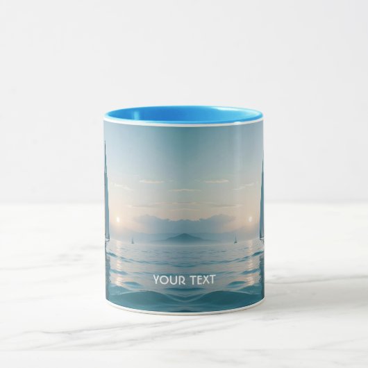 Fantasy Schattige Boat Zee Sun Mok (Midden)