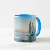 Fantasy Schattige Boat Zee Sun Mok (Voorkant rechts)