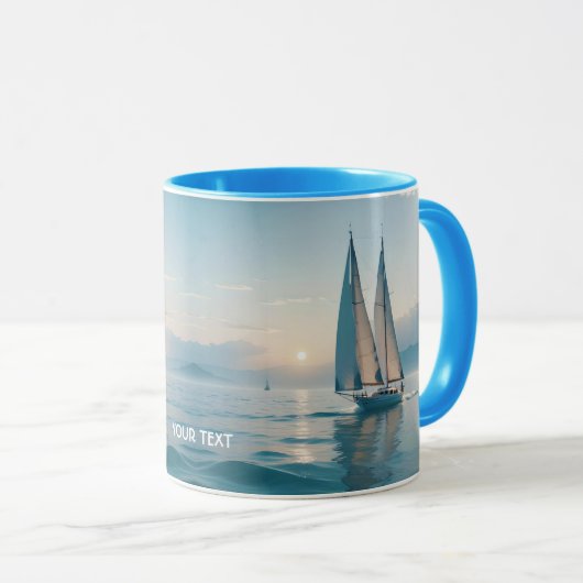 Fantasy Schattige Boat Zee Sun Mok (Voorkant rechts)