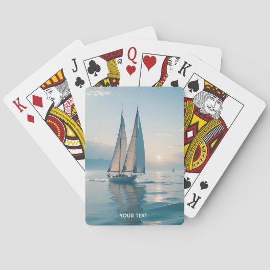 Fantasy Schattige Boat Zee Sun Pokerkaarten (Achterkant)