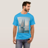 Fantasy Schattige Boat Zee Sun T-shirt (Voorkant volledig)