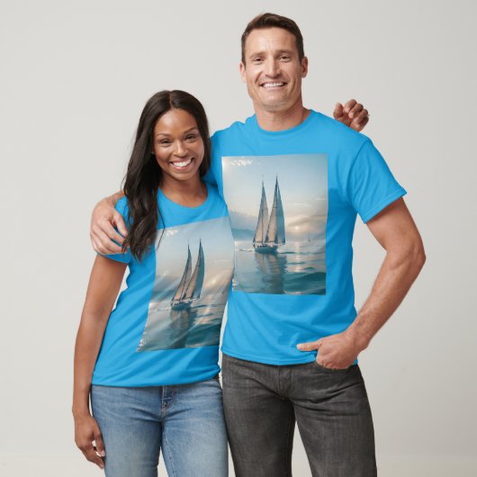 Fantasy Schattige Boat Zee Sun T-shirt (Unisex)