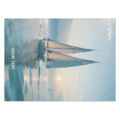 Fantasy Schattige Boat Zee Sun Tafelkleed (Voorkant (Horizontaal))