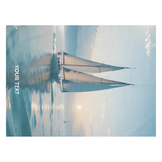 Fantasy Schattige Boat Zee Sun Tafelkleed (Voorkant (Horizontaal))