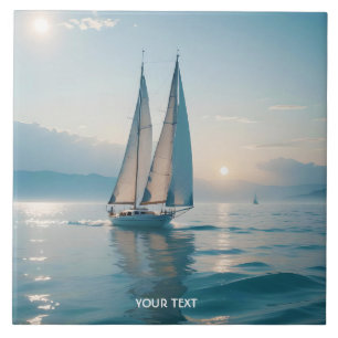 Fantasy Schattige Boat Zee Sun Tegeltje