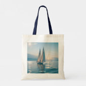 Fantasy Schattige Boat Zee Sun Tote Bag (Achterkant)