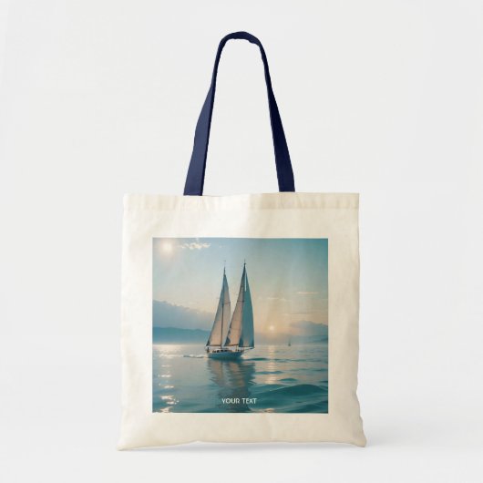 Fantasy Schattige Boat Zee Sun Tote Bag (Voorkant)