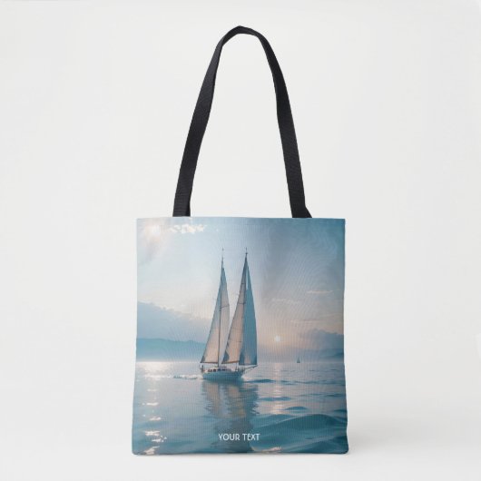 Fantasy Schattige Boat Zee Sun Tote Bag (Voorkant)
