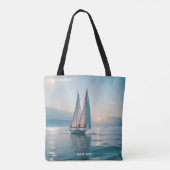 Fantasy Schattige Boat Zee Sun Tote Bag (Achterkant)
