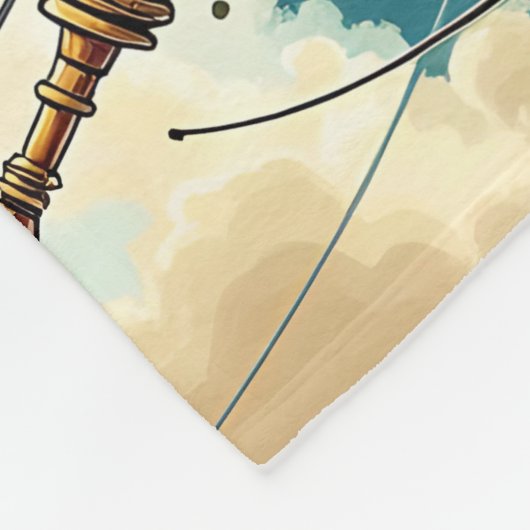 Fantasy Schattige buitenaards ruimteschip Fleece Deken (Hoek)