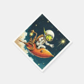 Fantasy Schattige buitenaards ruimteschip Servet (Hoek)