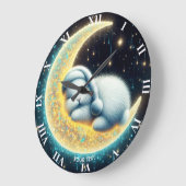Fantasy Schattige Bunny Crescent Moon Grote Klok (Hoek)