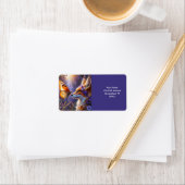 Fantasy Schattige Butterfly Fox Flowers Etiket (Insitu)