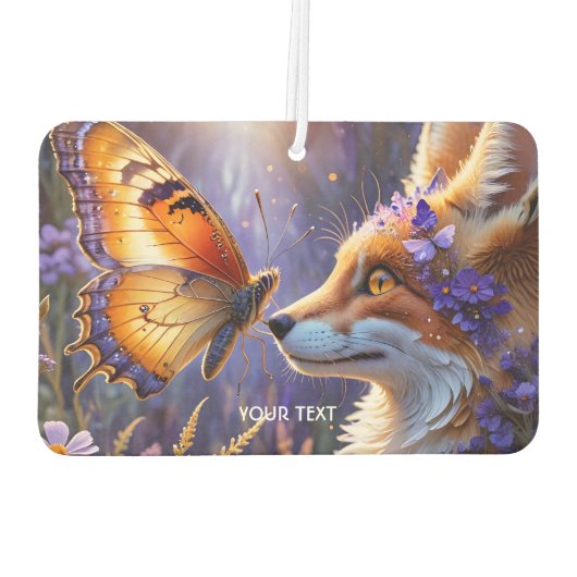 Fantasy Schattige Butterfly Fox Flowers Luchtverfrisser (Achterkant)