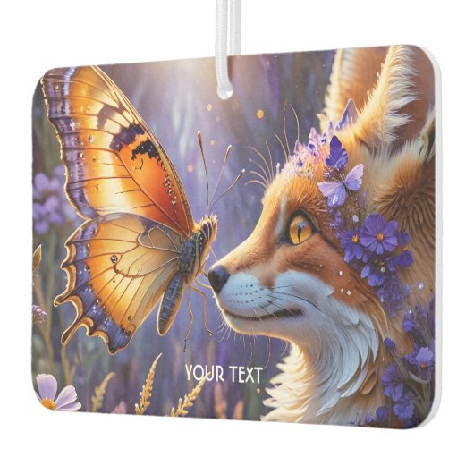 Fantasy Schattige Butterfly Fox Flowers Luchtverfrisser (Links)