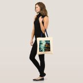 Fantasy Schattige Cabin Lake Crocodile Tote Bag (Voorkant (model))