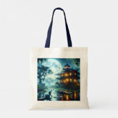 Fantasy Schattige Cabin Lake Crocodile Tote Bag (Achterkant)