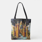 Fantasy Schattige Castle van potloden Tote Bag (Achterkant)