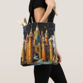 Fantasy Schattige Castle van potloden Tote Bag (Dichtbij)