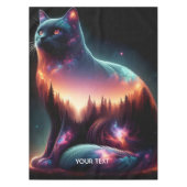 Fantasy Schattige Cat Double Exposition Tafelkleed (Voorkant)