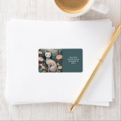 Fantasy Schattige Cat Flowers Forest Etiket (Insitu)