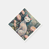 Fantasy Schattige Cat Flowers Forest Servet (Hoek)