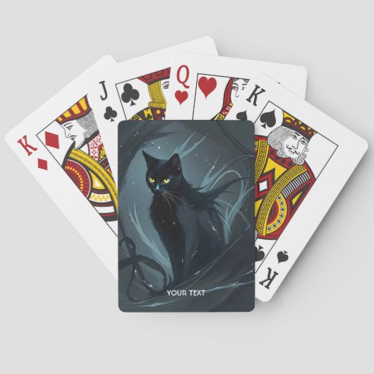 Fantasy Schattige Cat Night Black Pokerkaarten (Achterkant)