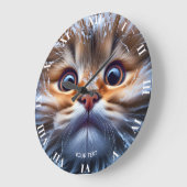 Fantasy Schattige Cat Snow Snowflake Grote Klok (Hoek)