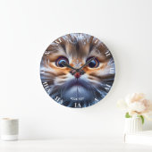 Fantasy Schattige Cat Snow Snowflake Grote Klok (Huis)