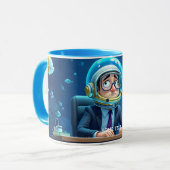 Fantasy Schattige Clerk Onderwaterhelm Mok (Voorkant links)
