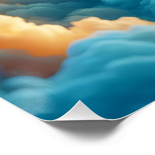 Fantasy Schattige Clouds Baby Lion Perfect Poster (Hoek)