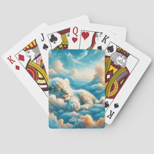 Fantasy Schattige Clouds Baby Lion Pokerkaarten (Achterkant)